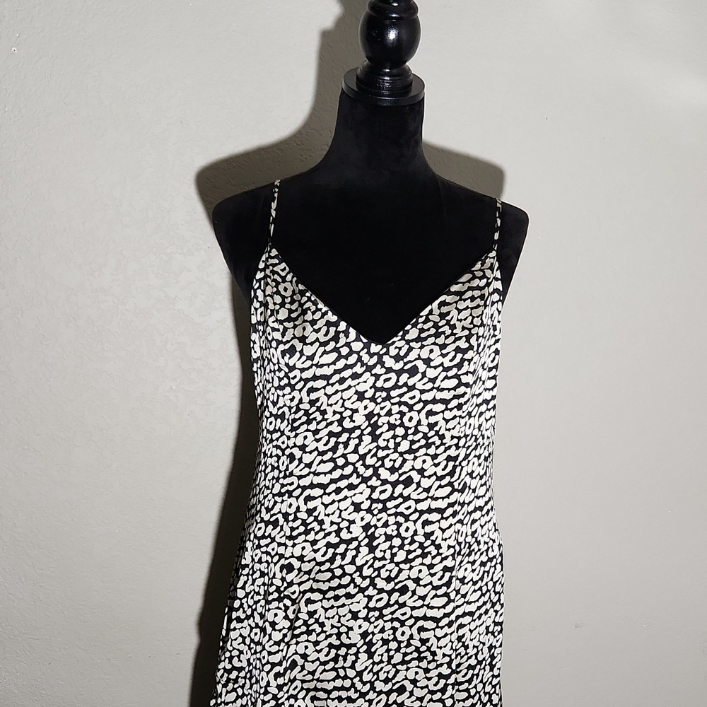 Forever 21 Dress Womens Size L Cheetah Print Sundress Cocktail Black Silver - Picture 4 of 13